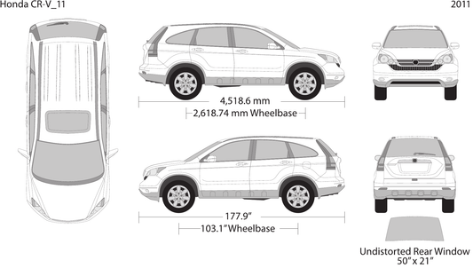2011 Honda CR-V vector wrap template, Design-Ready PDF - GravBase