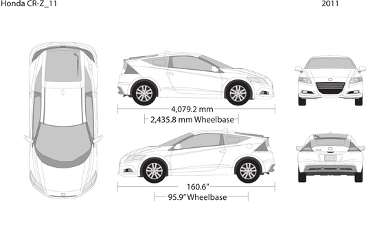 2011 Honda CR-Z vector wrap template, Design-Ready PDF - GravBase