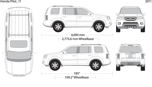 2011 Honda Pilot V11 Vehicle Wrap Template
