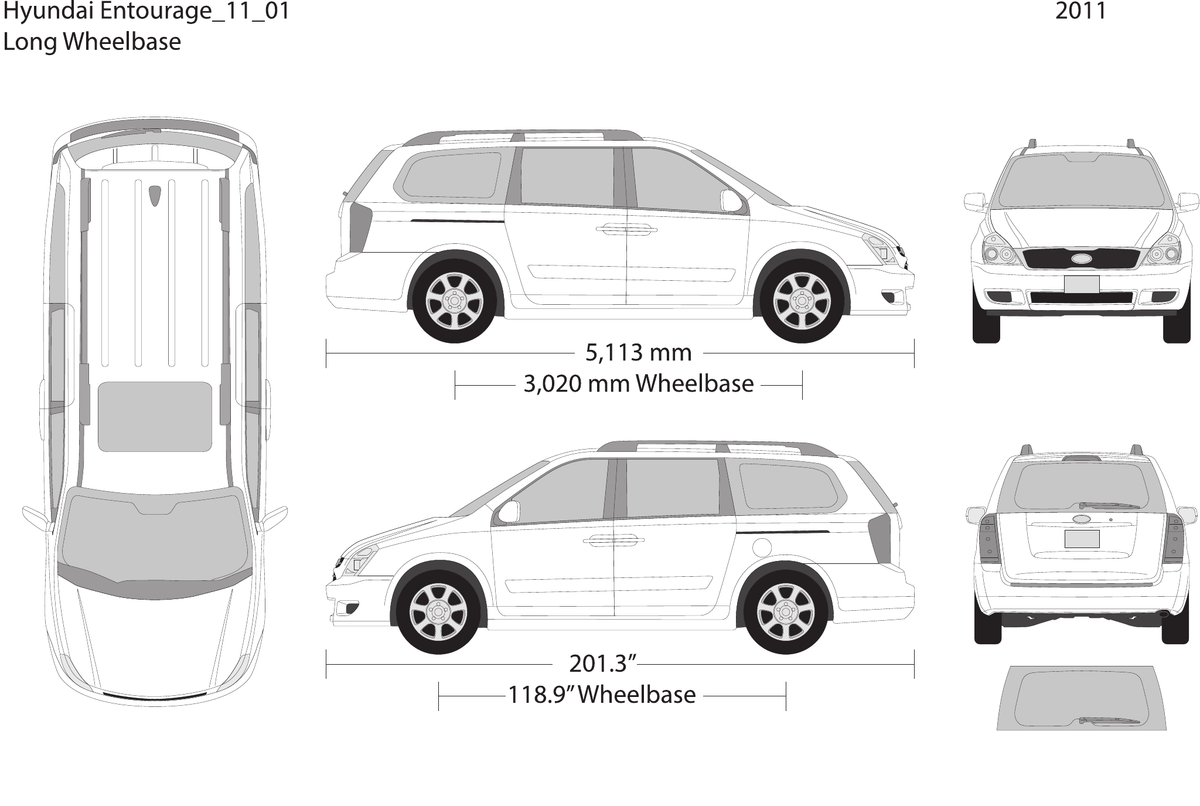 2011 Hyundai Entourage vector wrap template, Design-Ready PDF - GravBase