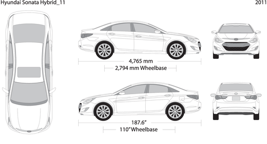 2011 Hyundai Sonata Hybrid V11 Vehicle Wrap Template