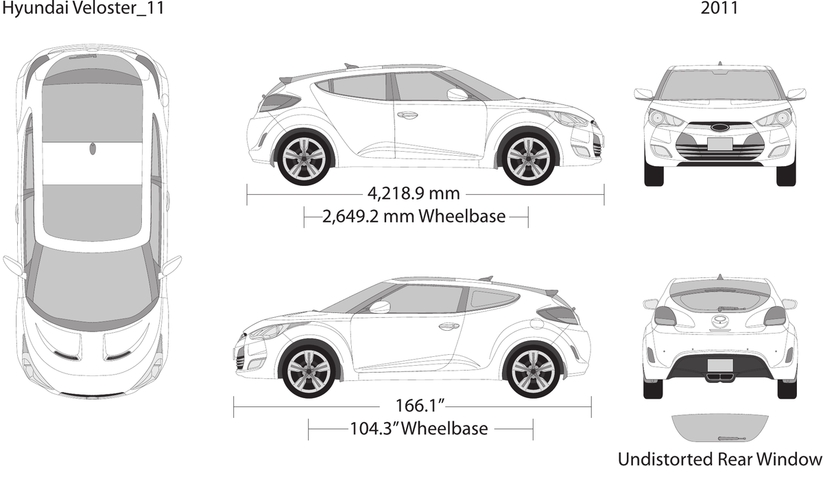 2011 Hyundai Veloster vector wrap template, Design-Ready PDF - GravBase