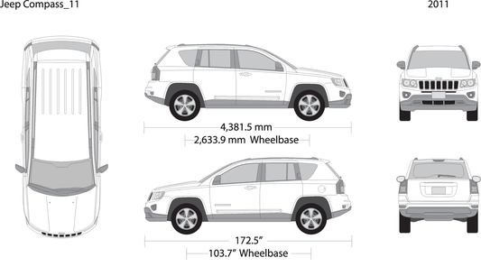 2011 Jeep Compass V11 Vehicle Wrap Template