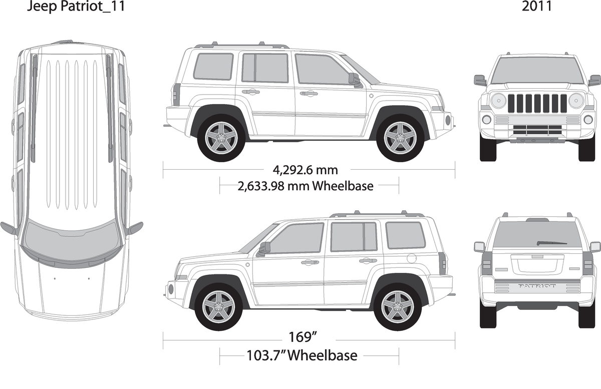 2011 Jeep Patriot V11 Vehicle Wrap Template