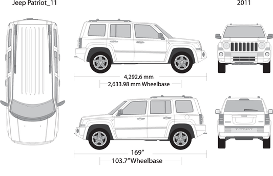 2011 Jeep Patriot V11 Vehicle Wrap Template