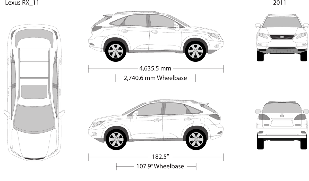 2011 Lexus RX Vector Wrap Template - GravBase