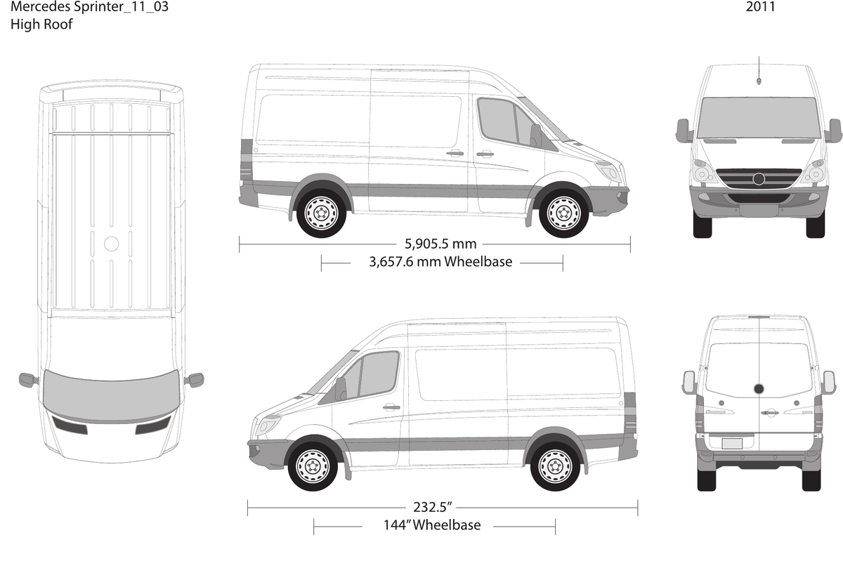 2011 Mercedes Sprinter vector wrap template V03, Design-Ready PDF - GravBase
