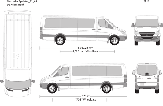 2011 Mercedes Sprinter Vector Wrap Template - GravBase