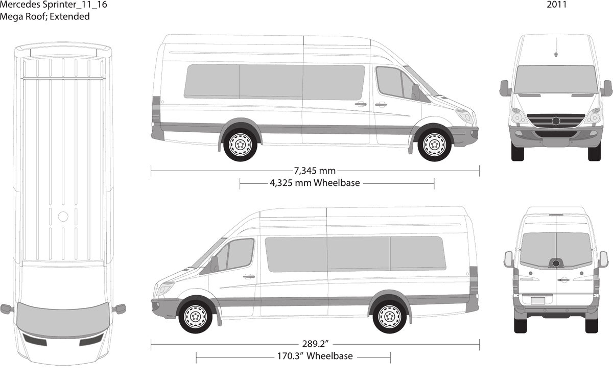 2011 Mercedes Sprinter vector wrap template V16, Design-Ready PDF - GravBase