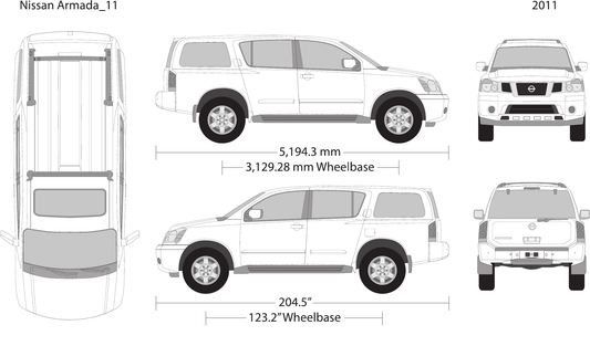 2011 Nissan Armada vector wrap template, Design-Ready PDF - GravBase
