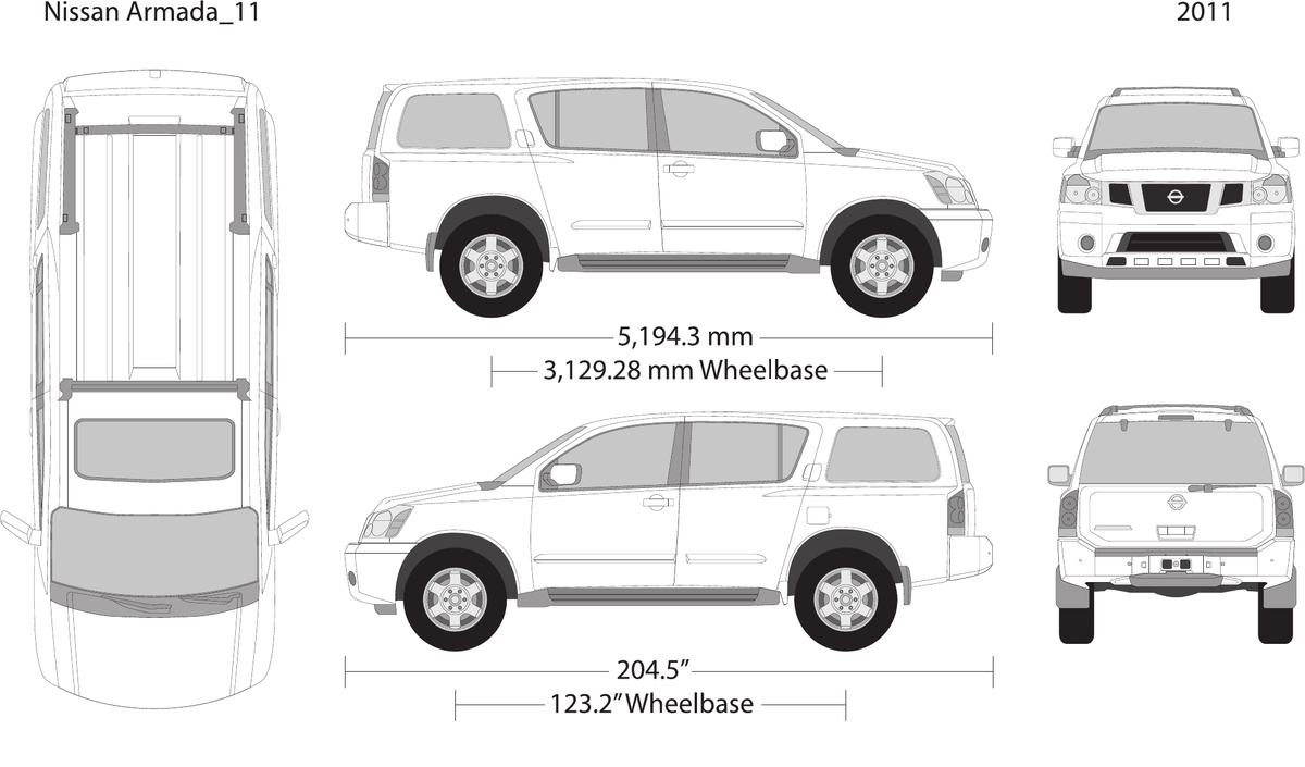 2011 Nissan Armada vector wrap template, Design-Ready PDF - GravBase