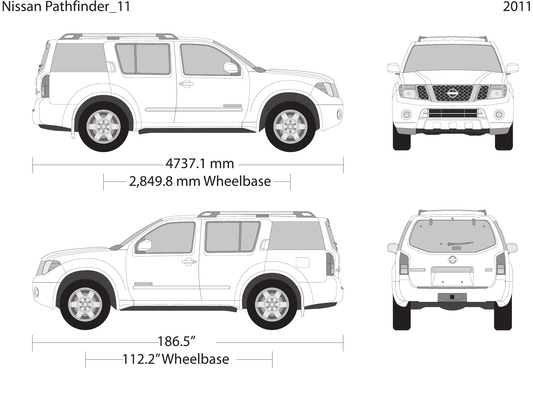 2011 Nissan Pathfinder vector wrap template, Design-Ready PDF - GravBase