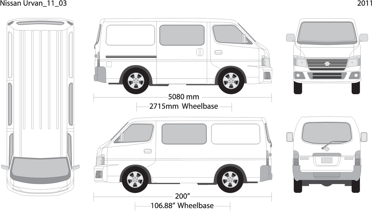 2011 Nissan Urvan V03 Vehicle Wrap Template