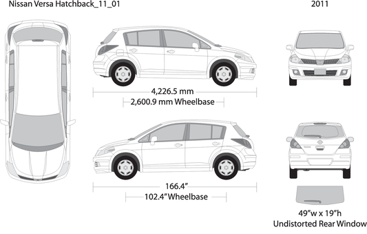 2011 Nissan Versa Hatchback V01 Vehicle Wrap Template