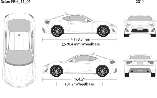 2011 Scion FR-S vector wrap template, Design-Ready PDF - GravBase