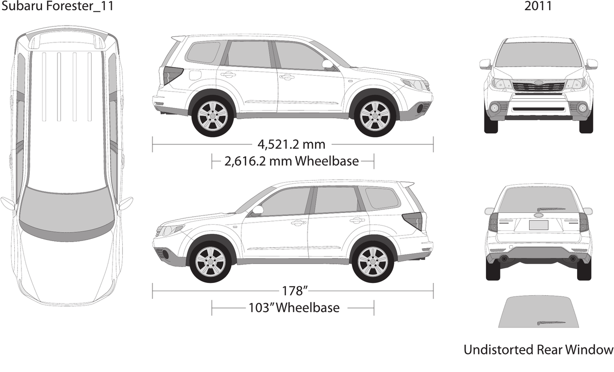 2011 Subaru Forester Vector Wrap Template - GravBase