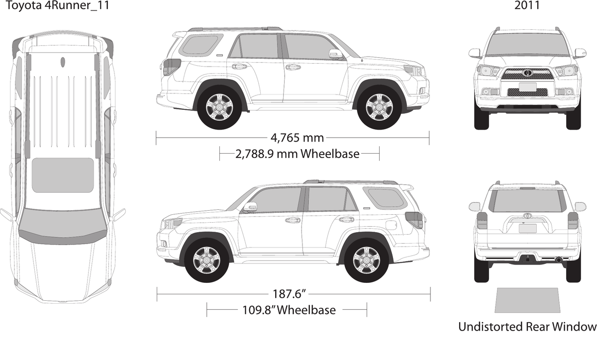 2011 Toyota 4 Runner vector wrap template, Design-Ready PDF - GravBase