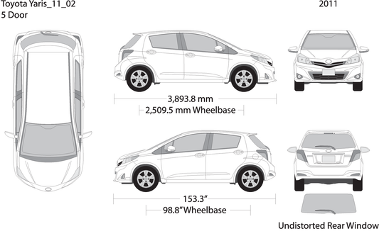 2011 Toyota Yaris V02 Vehicle Wrap Template