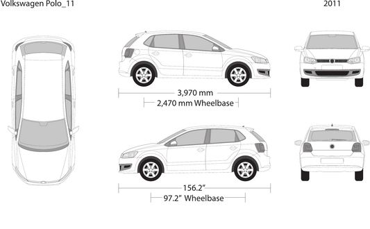 2011 Volkswagen Polo Vector Wrap Template - GravBase