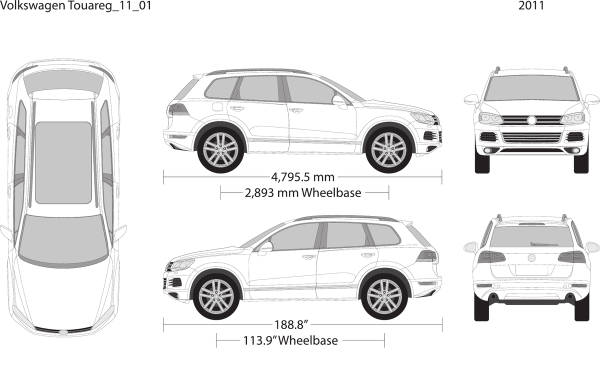 2011 Volkswagen Touareg free vector vehicle wrap template - GravBase
