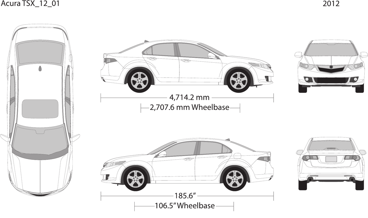 2012 Acura TSX vector wrap template V01, Design-Ready PDF - GravBase