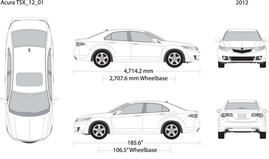 2012 Acura Tsx V01 Vehicle Wrap Template