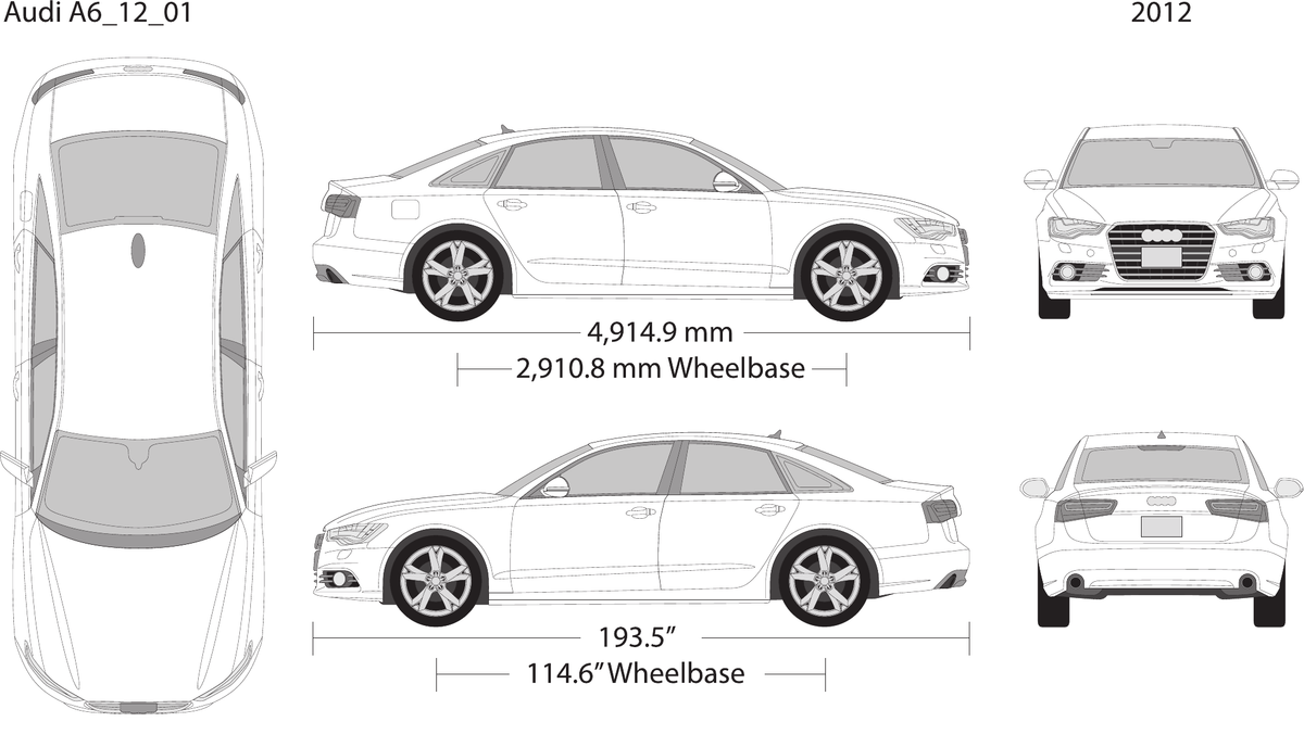 2012 Audi A6 Vector Wrap Template - GravBase