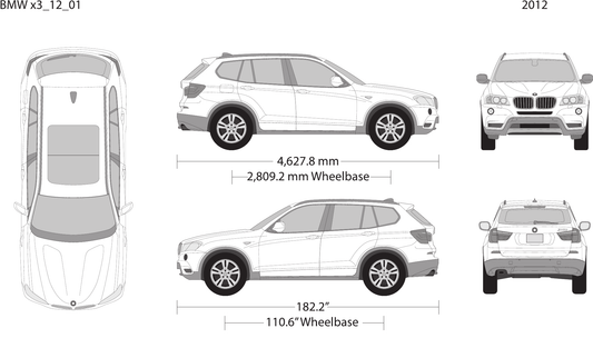 2012 BMW X3 vector wrap template, Design-Ready PDF - GravBase