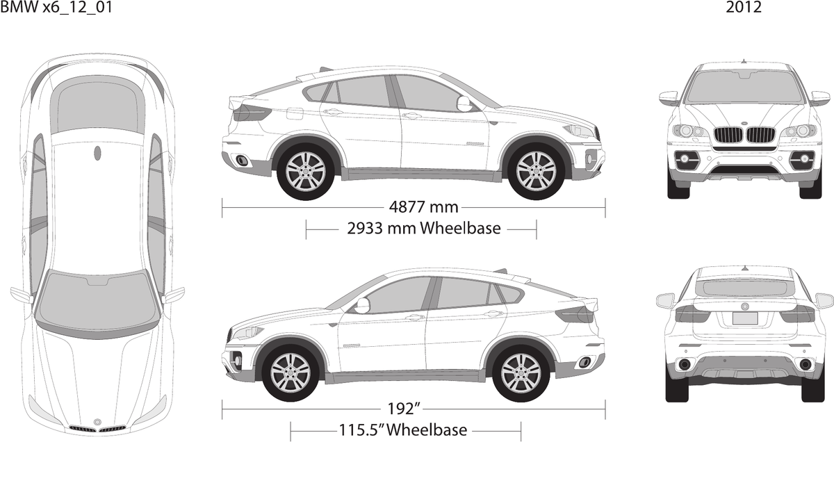 2012 BMW X6 vector wrap template, Design-Ready PDF - GravBase