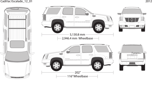 2012 Cadillac Escalade vector wrap template V01, Design-Ready PDF - GravBase
