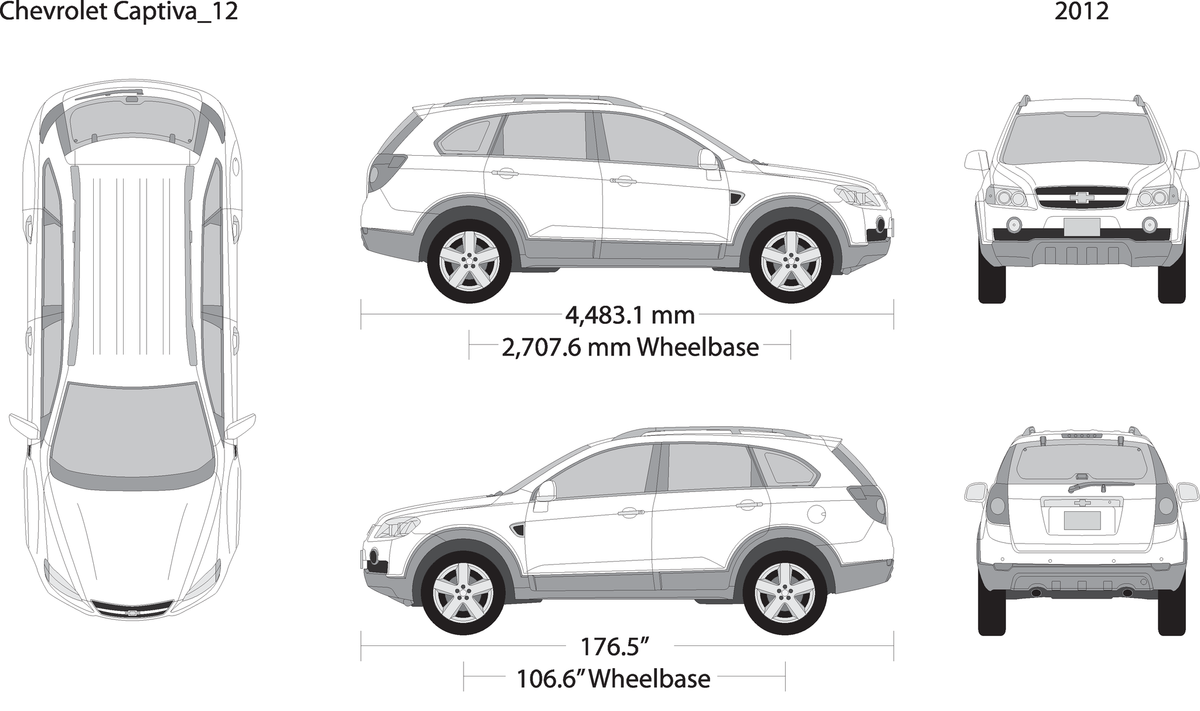 2012 Chevy Captiva V12 Vehicle Wrap Template