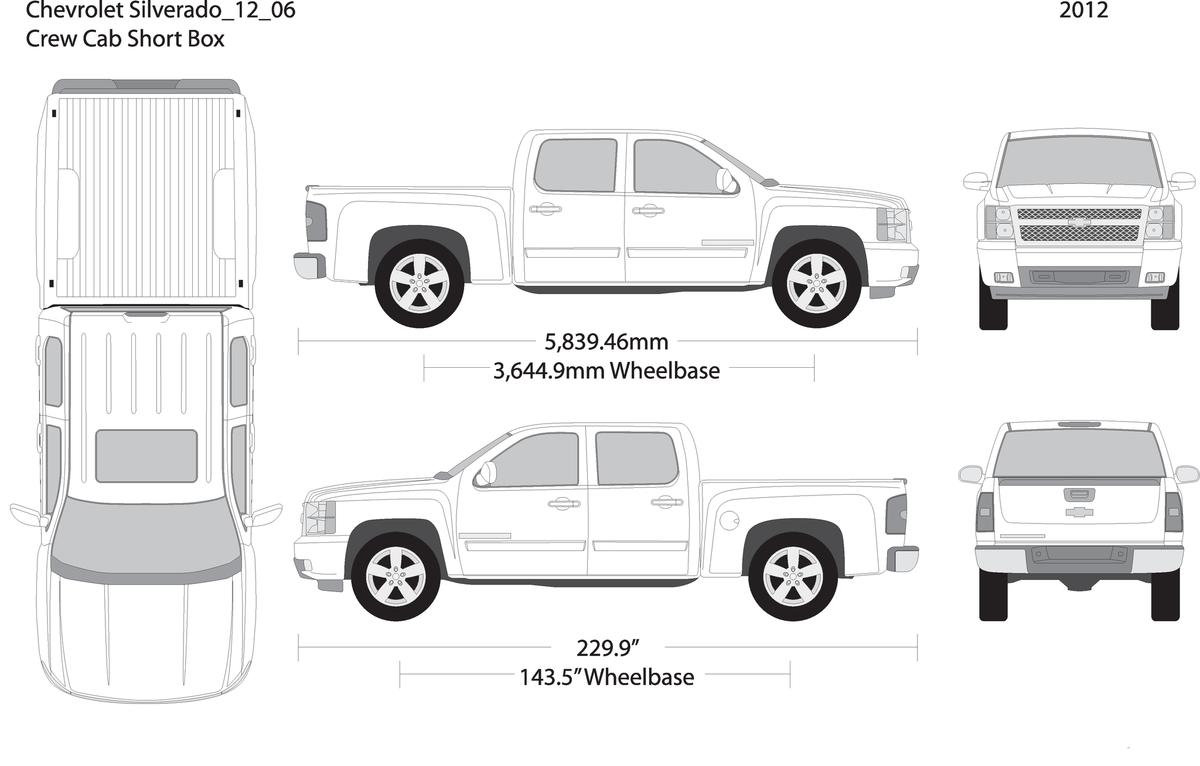 2012 Chevy Silverado 1500 V06 Vehicle Wrap Template