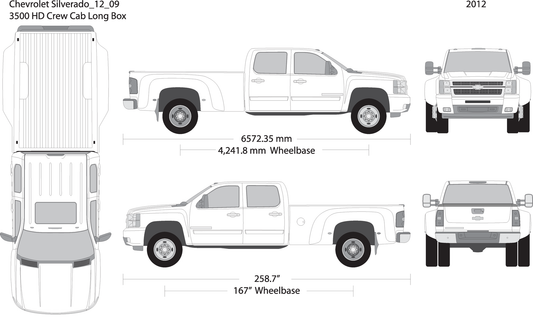 2012 Chevy Silverado 2500 3500 Hd V09 Vehicle Wrap Template