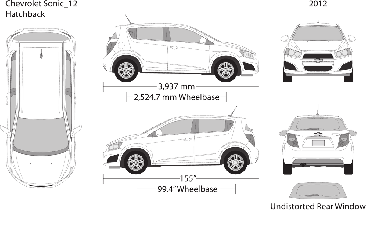 2012 Chevy Sonic Vector Wrap Template - GravBase