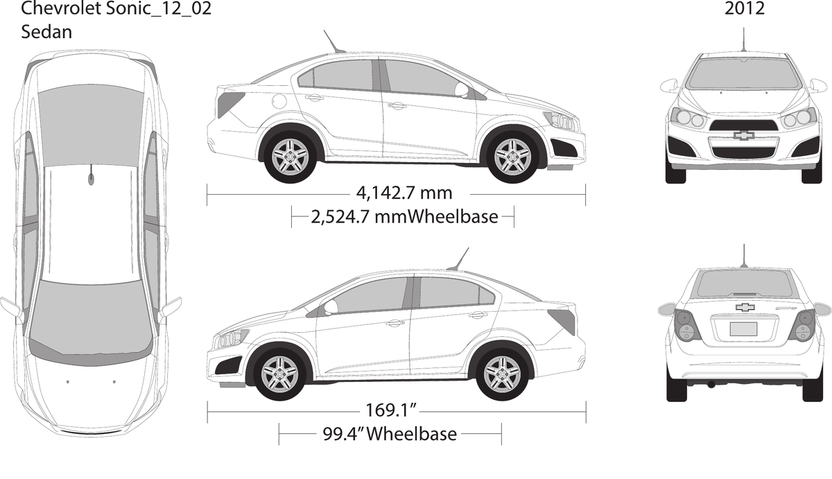 2012 Chevy Sonic Vector Wrap Template - GravBase