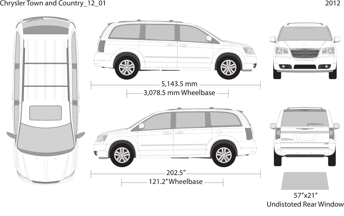 2012 Chrysler Town And Country vector wrap template, Design-Ready PDF - GravBase