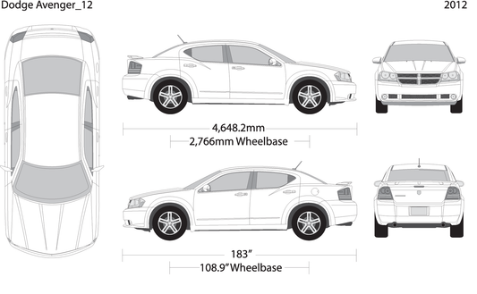2012 Dodge Avenger V12 Vehicle Wrap Template