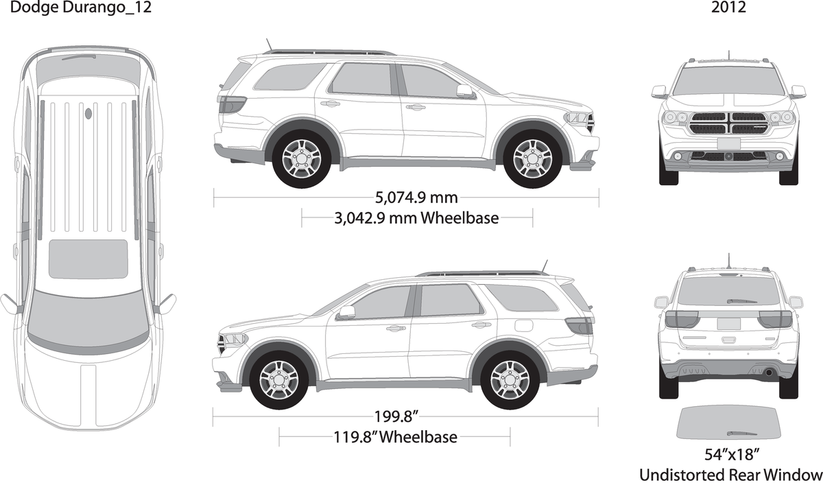 2012 Dodge Durango V12 Vehicle Wrap Template