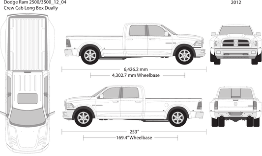 2012 Dodge Ram 2500_3500 Vector Wrap Template - GravBase