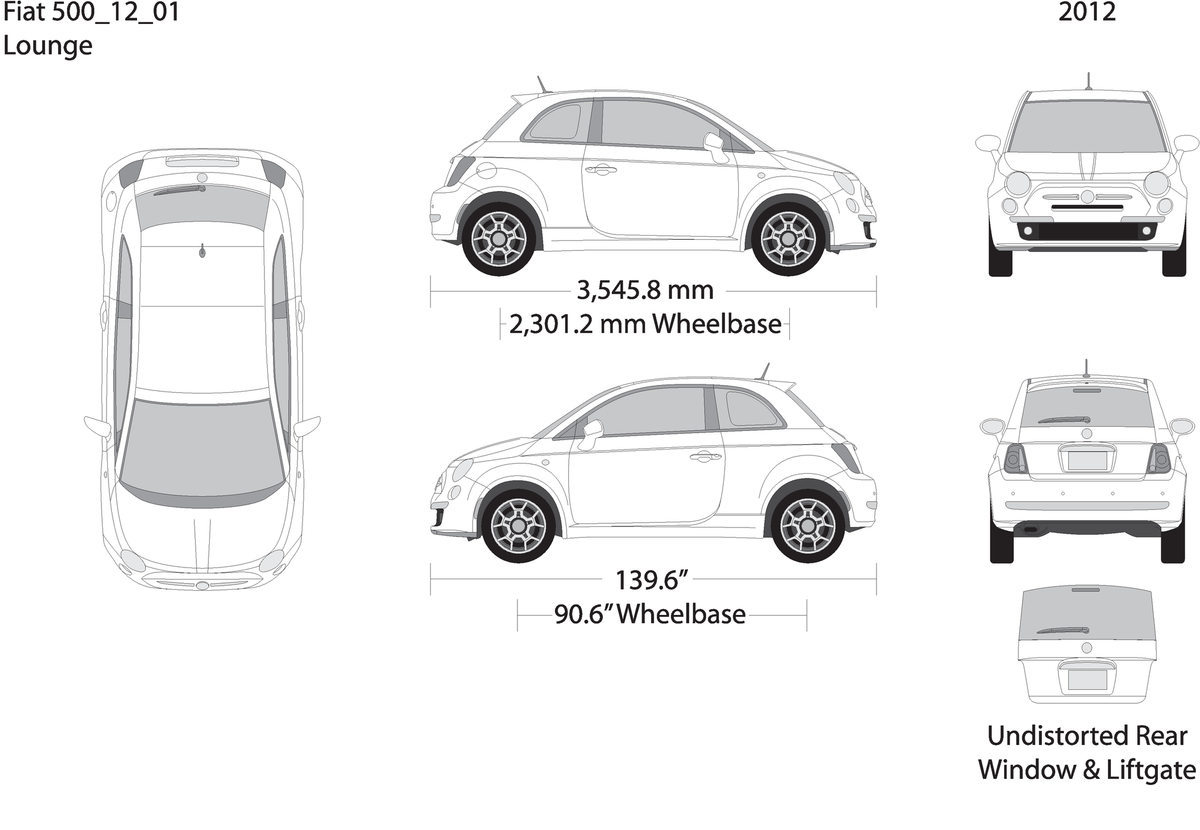 2012 Fiat 500 V01 Vehicle Wrap Template