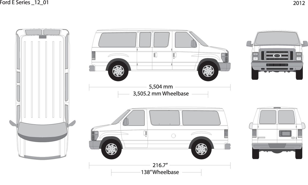 2012 Ford E Series V01 Vehicle Wrap Template