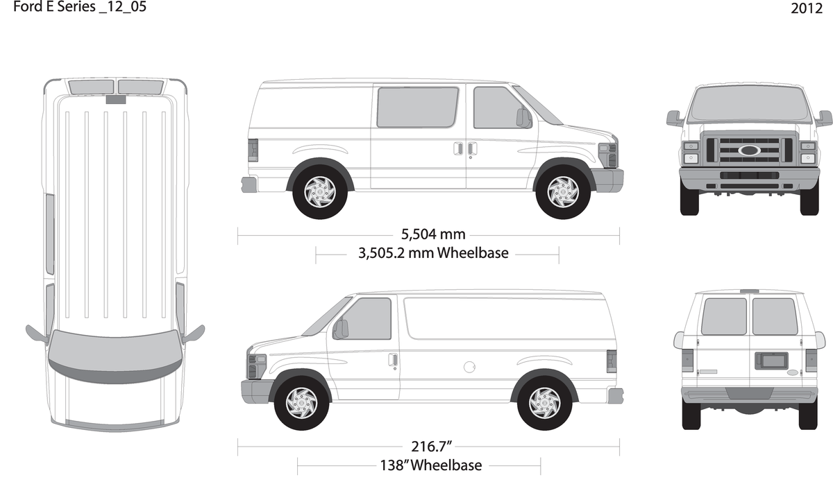 2012 Ford E Series V05 Vehicle Wrap Template