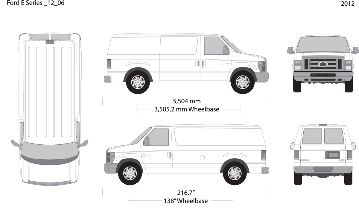 2012 Ford E Series V06 Vehicle Wrap Template