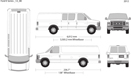 2012 Ford E Series Vector Wrap Template - GravBase