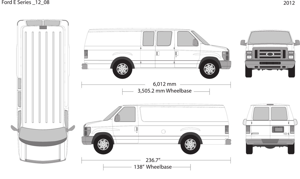 2012 Ford E Series Vector Wrap Template - GravBase