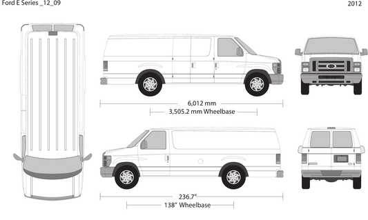 2012 Ford E Series Vector Wrap Template - GravBase