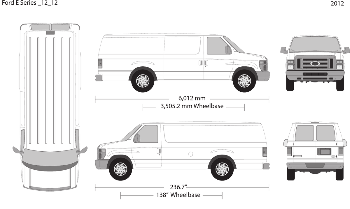 2012 Ford E Series vector wrap template V12, Design-Ready PDF - GravBase