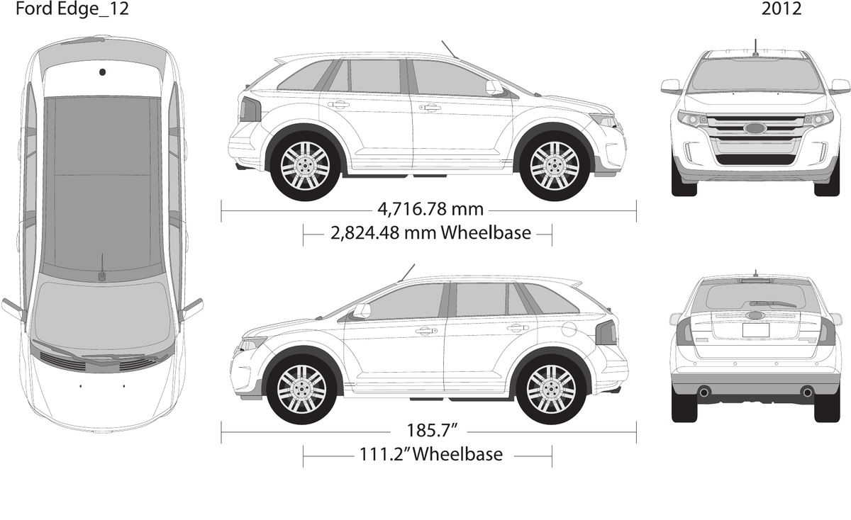2012 Ford Edge vector wrap template, Design-Ready PDF - GravBase