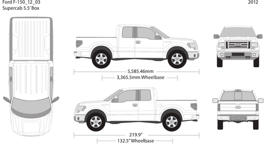 2012 Ford F-150 Vector Wrap Template - GravBase