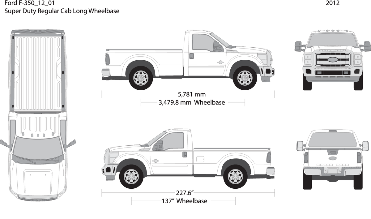 2012 Ford F 350 V01 Vehicle Wrap Template